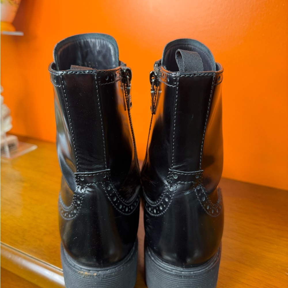 Prada Black Leather Lace-Up Boots 41 men - Picture 5 of 7